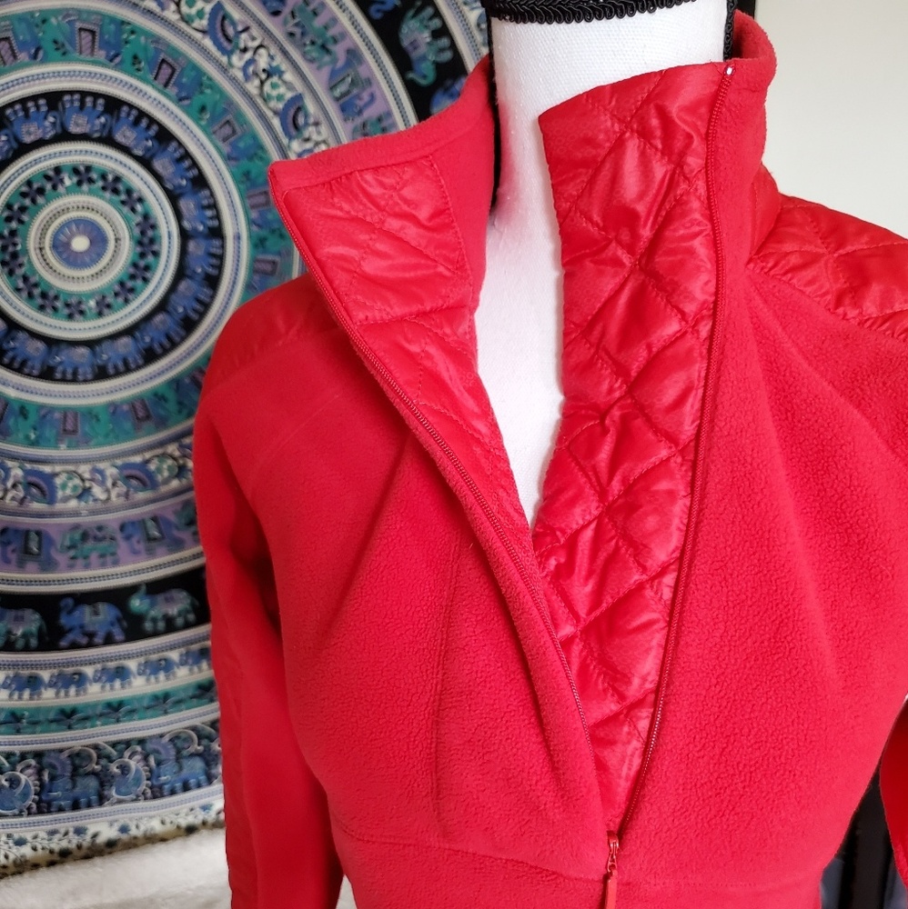 Athleta Red Fleece and Nylon Pullover - Picture 5 of 8